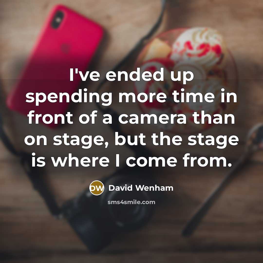 “I've ended up spending more time in front of a…” quote by David Wenham