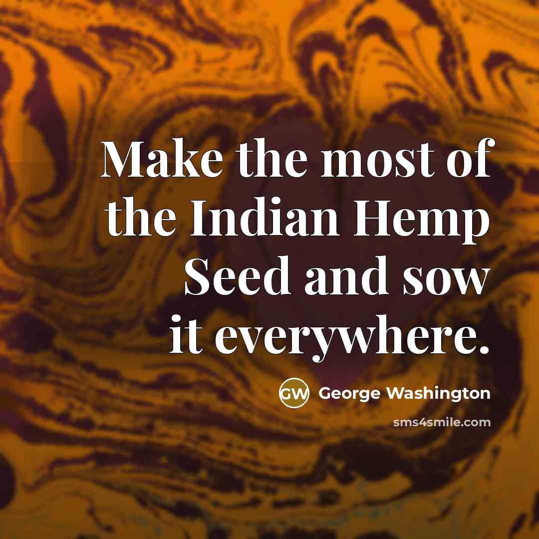 “Make the most of the Indian Hemp Seed and sow…” quote by George Washington