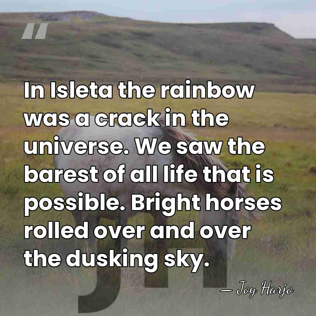 In Isleta the rainbow was a crack in the universe. We saw&hellip; - Joy Harjo