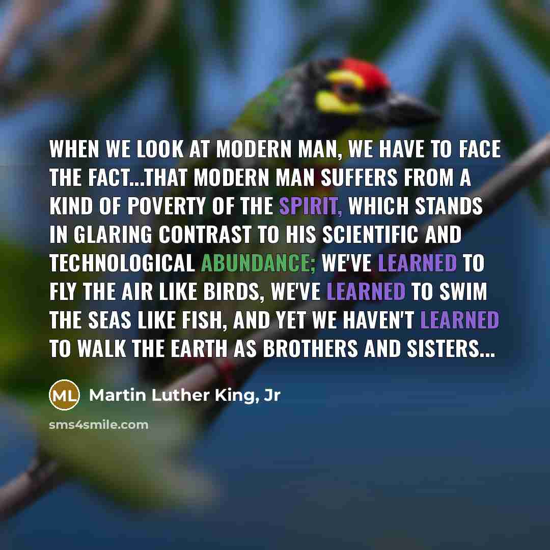 “When we look at modern man, we have to face…” quote by Martin Luther King, Jr