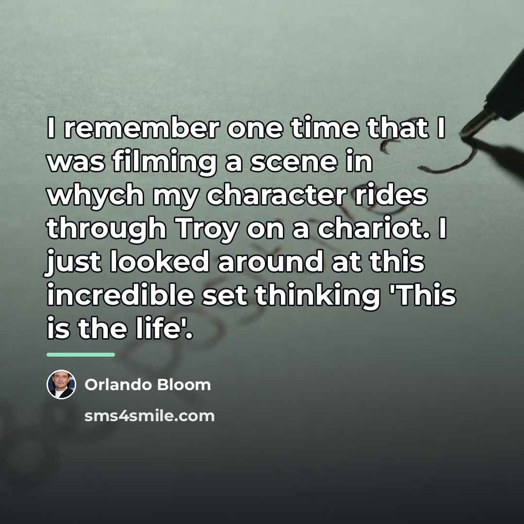 “I remember one time that I was filming a scene…” quote by Orlando Bloom