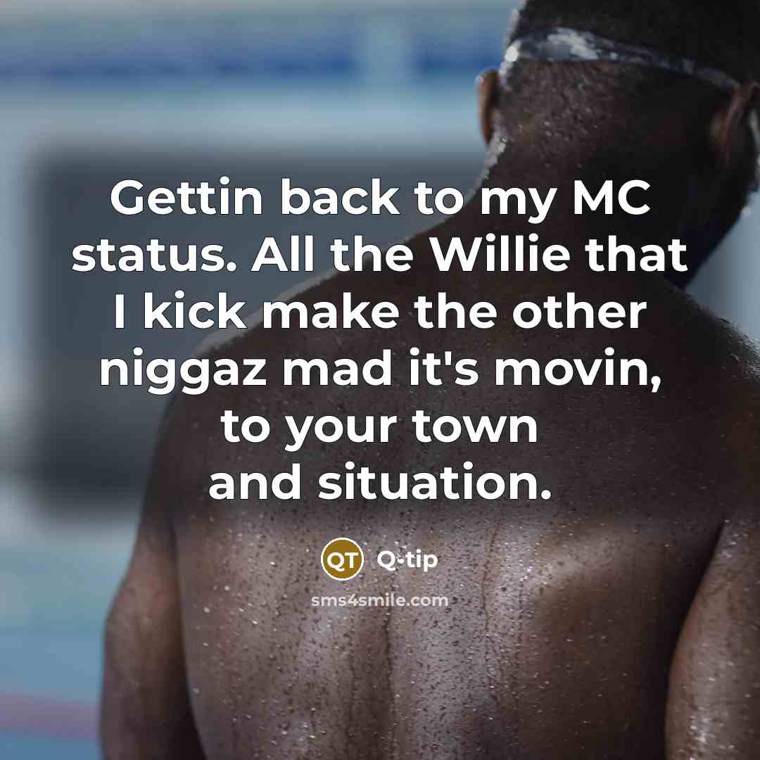 “Gettin back to my MC status. All the Willie that…” quote by Q-tip