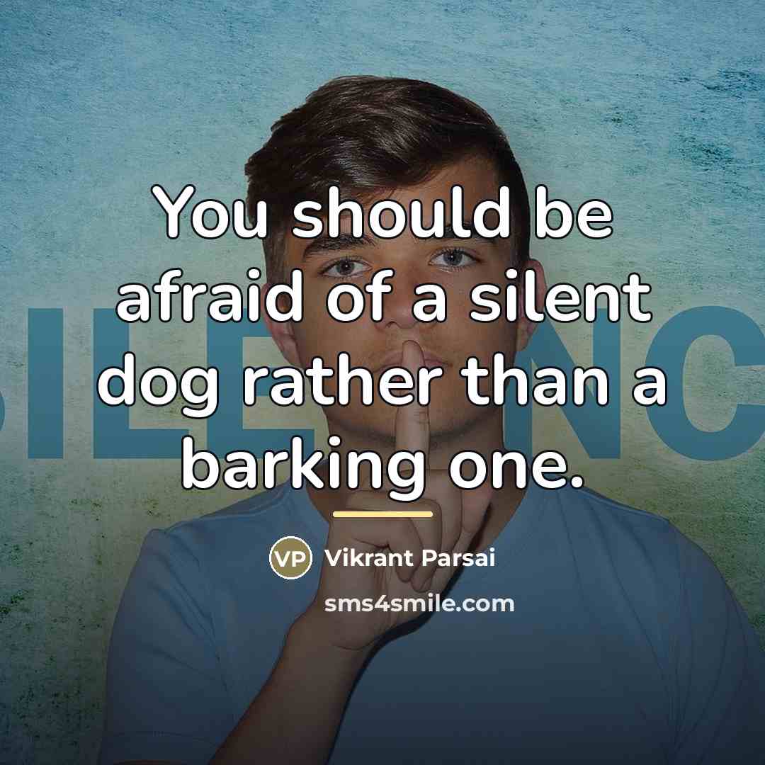 “You should be afraid of a silent dog rather than…” quote by Vikrant Parsai