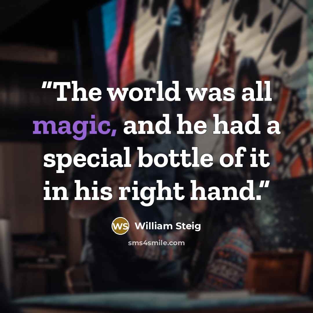 “The world was all magic, and he had a special bottle of it in his right hand.” quote by William Steig