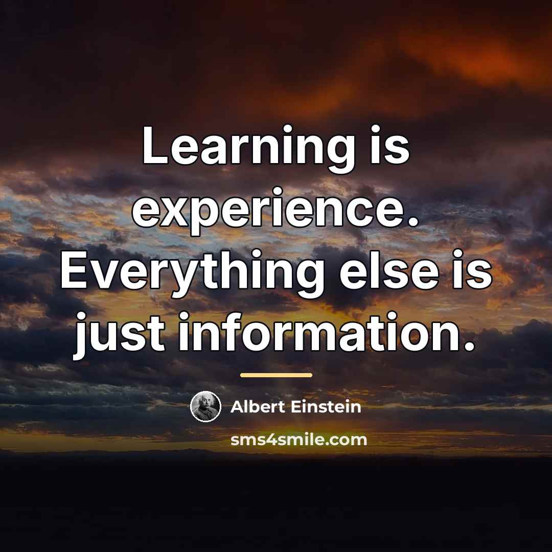 “Learning is experience. Everything else is just information.…” quote by Albert Einstein