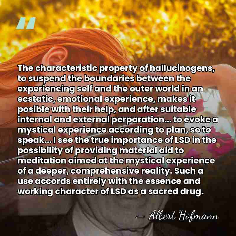 The characteristic property of hallucinogens, to suspend the boundaries between the experiencing&hellip; - Albert Hofmann