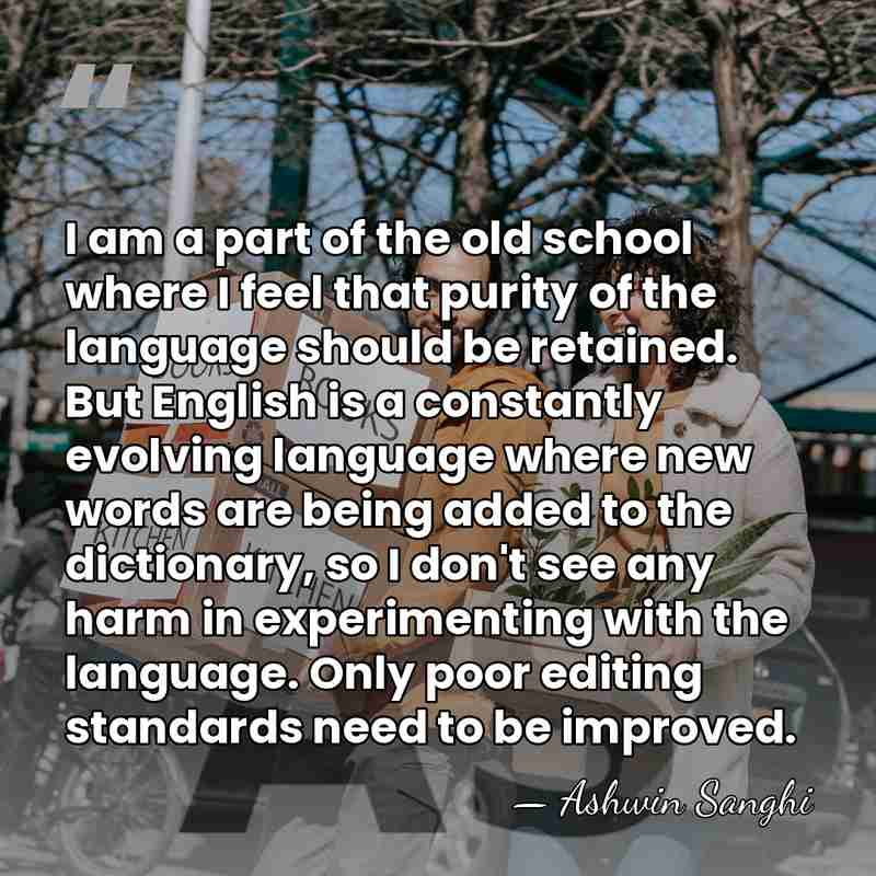 I am a part of the old school where I feel that&hellip; - Ashwin Sanghi