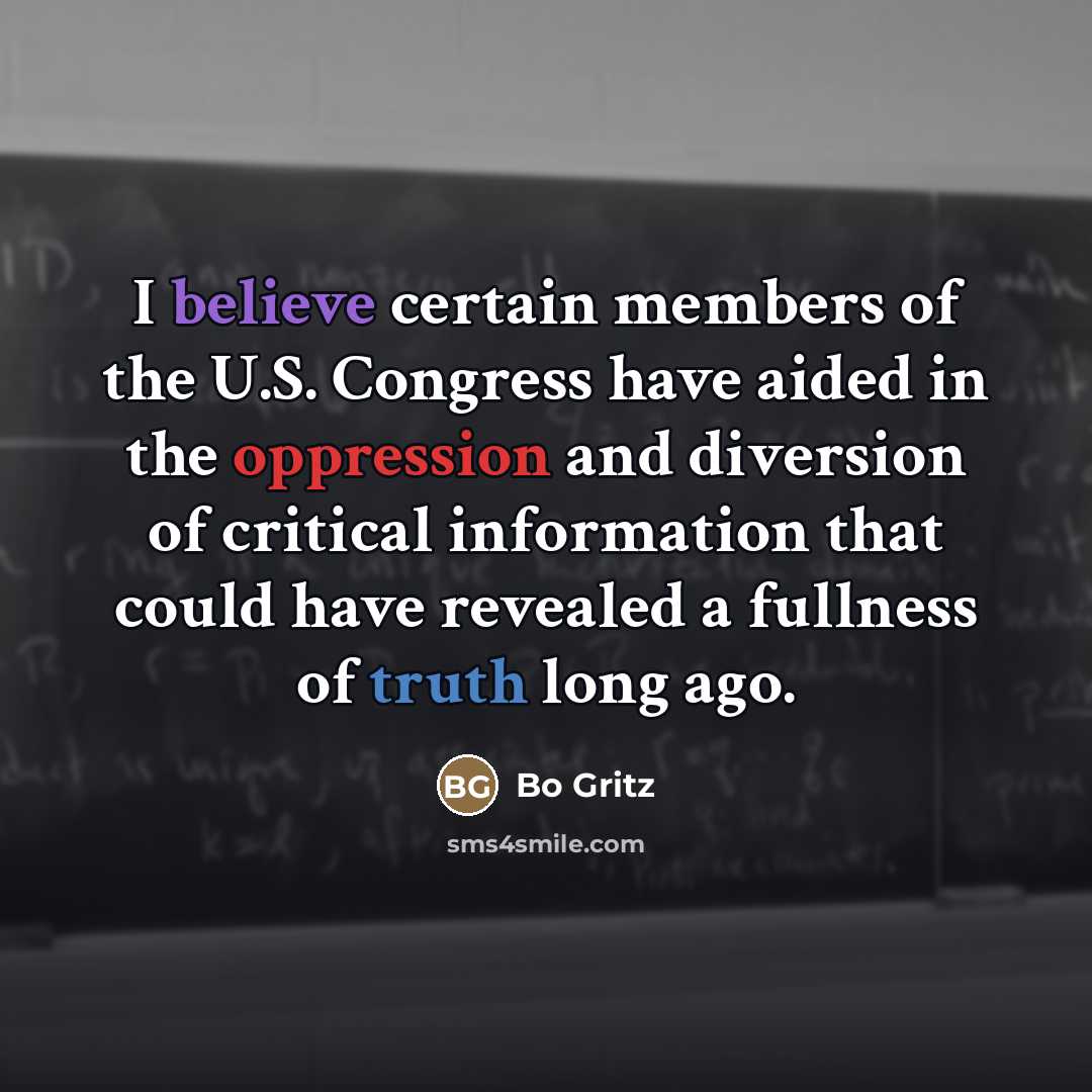 “I believe certain members of the U.S. Congress have aided…” quote by Bo Gritz