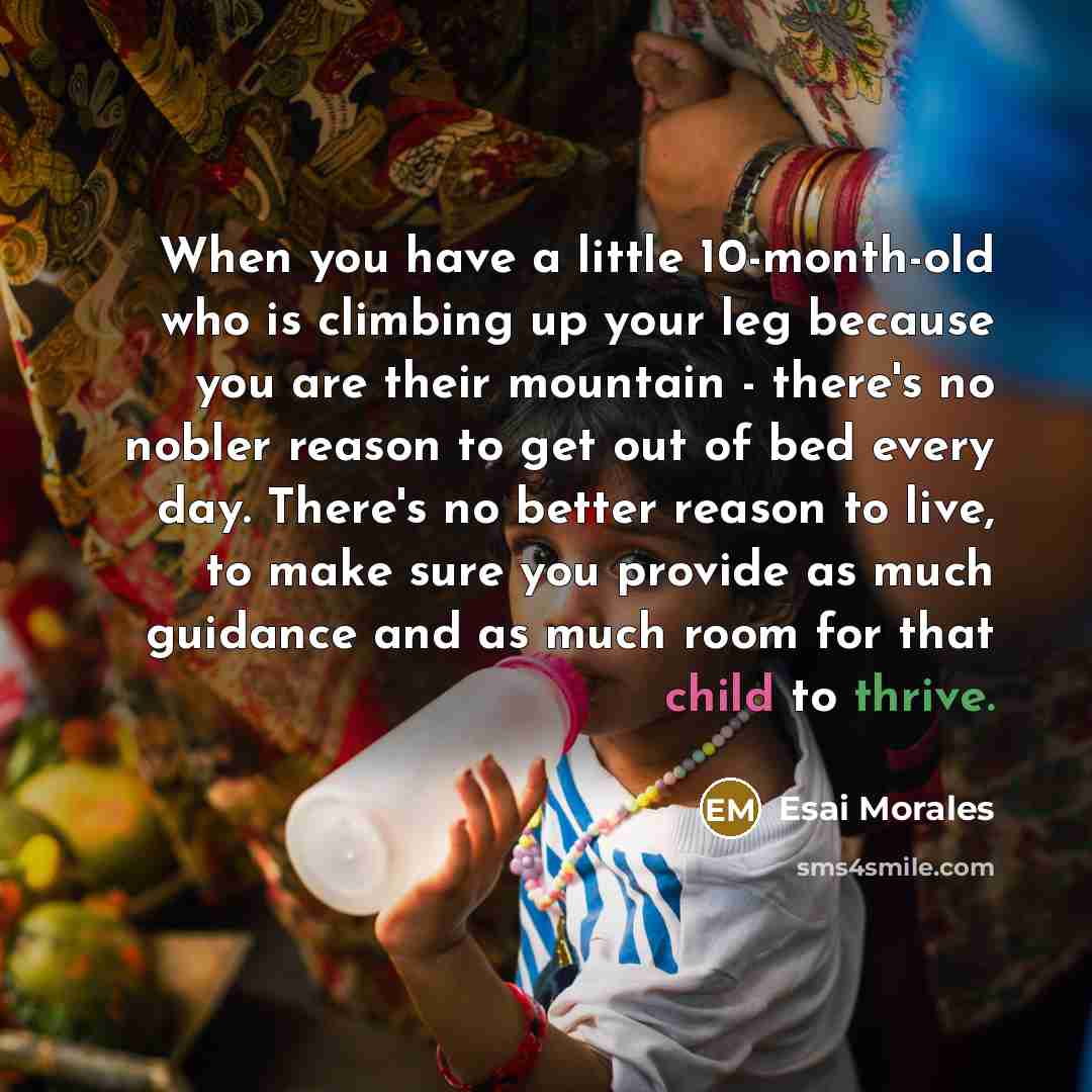 “When you have a little 10-month-old who is climbing up…” quote by Esai Morales