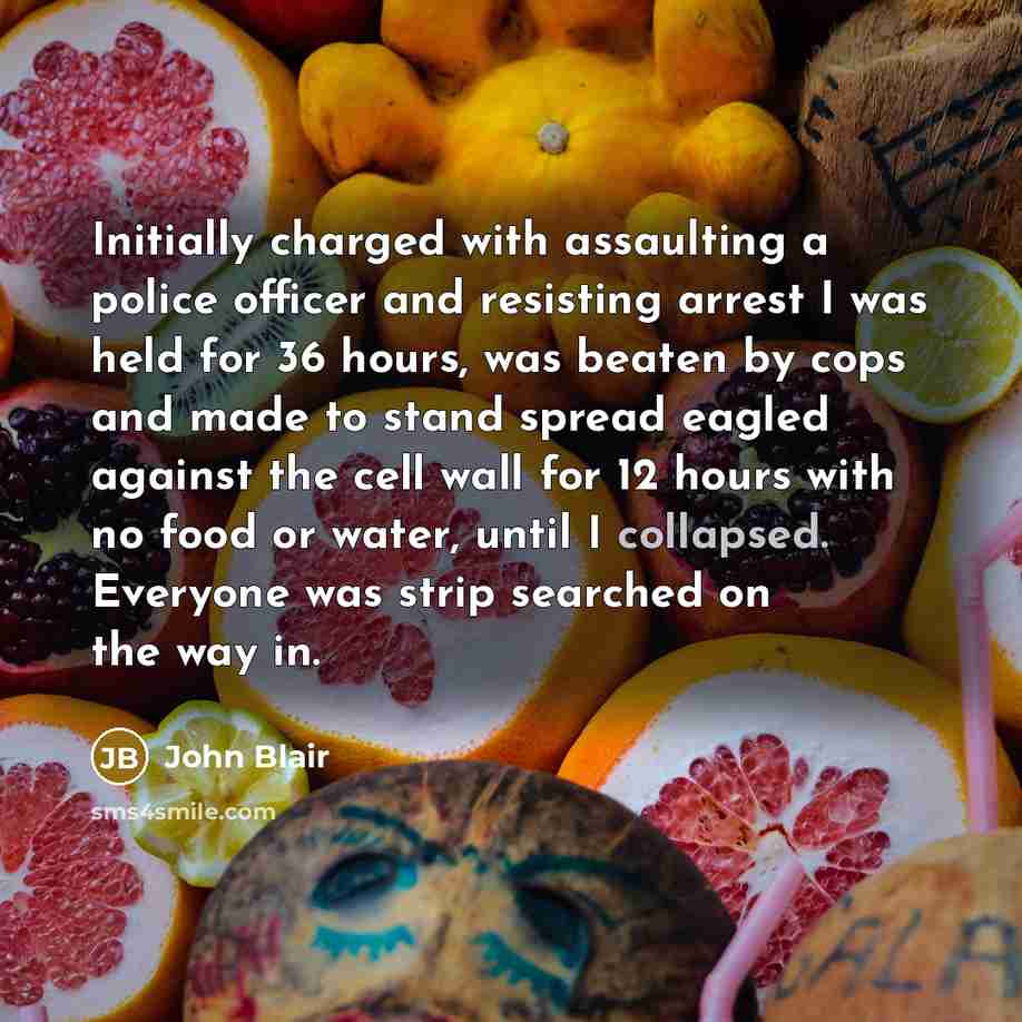 “Initially charged with assaulting a police officer and resisting arrest…” quote by John Blair