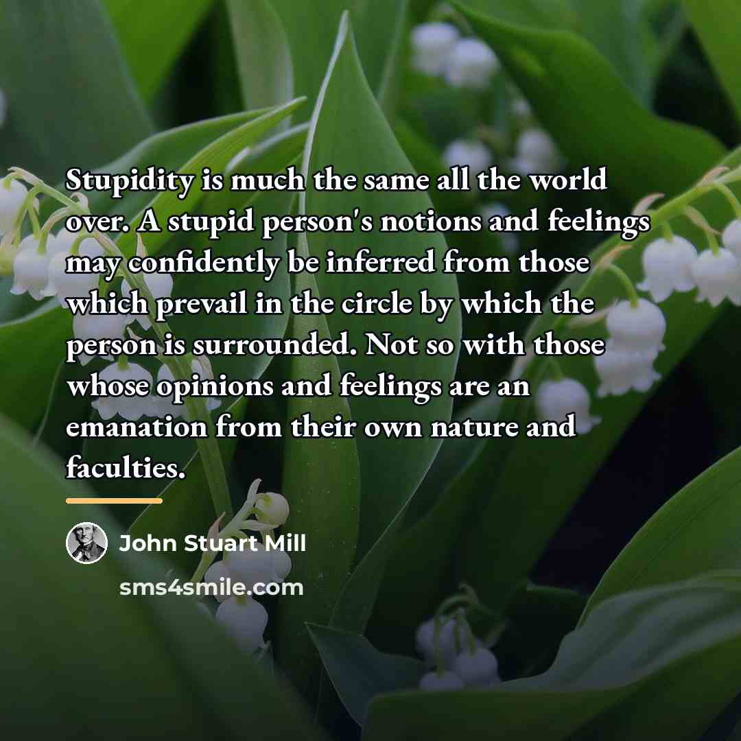 “Stupidity is much the same all the world over. A…” quote by John Stuart Mill