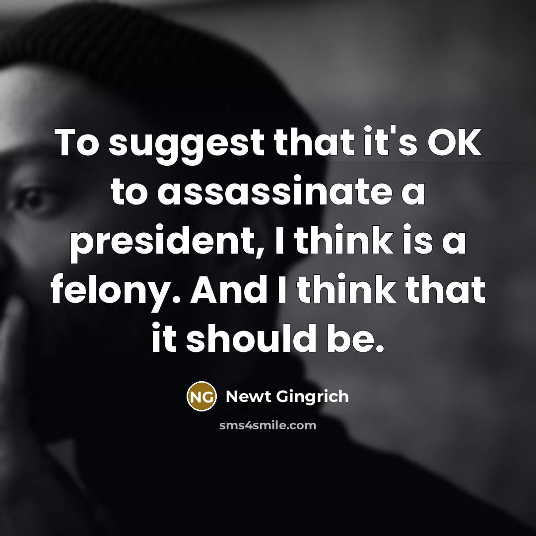 “To suggest that it's OK to assassinate a president, I…” quote by Newt Gingrich