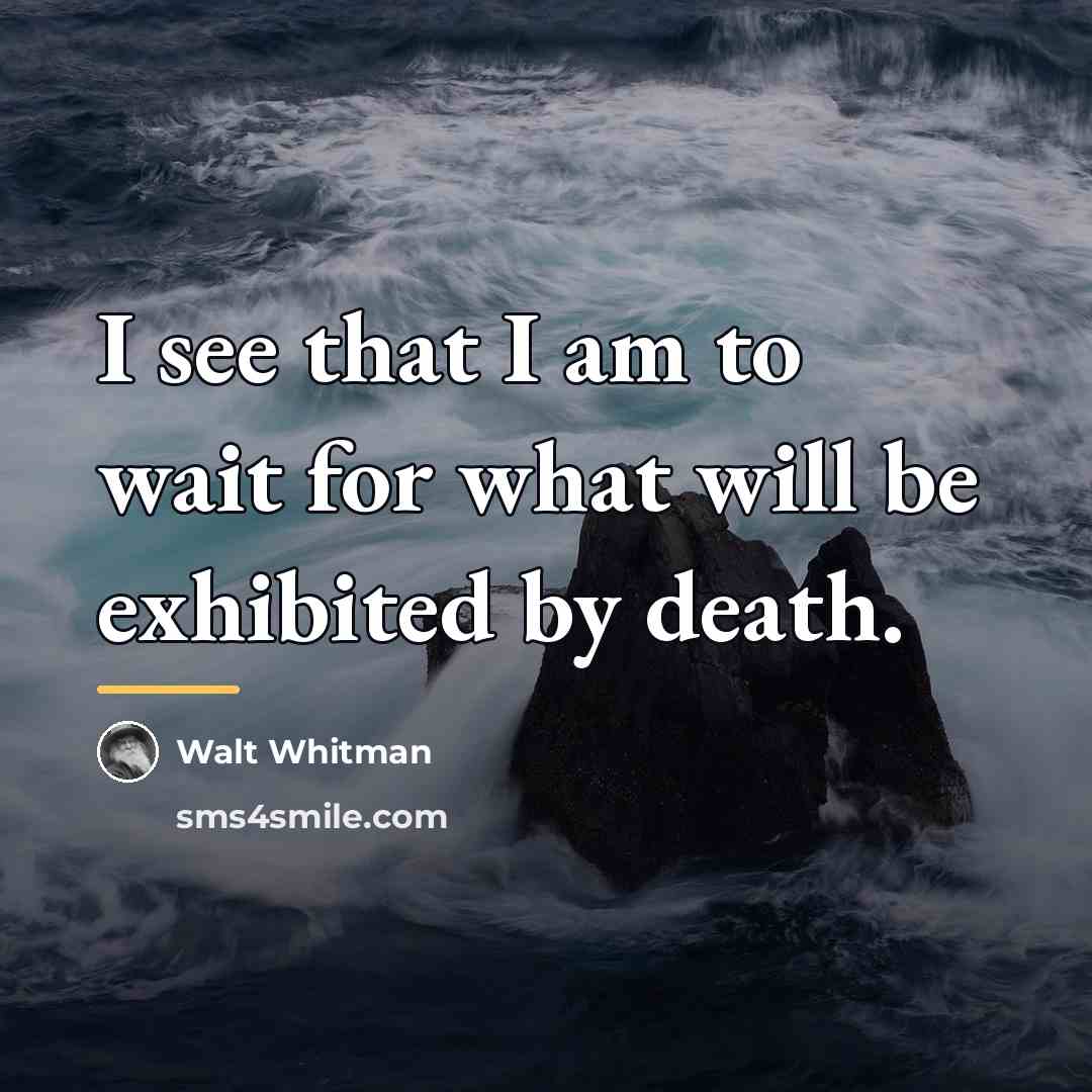 “I see that I am to wait for what will…” quote by Walt Whitman