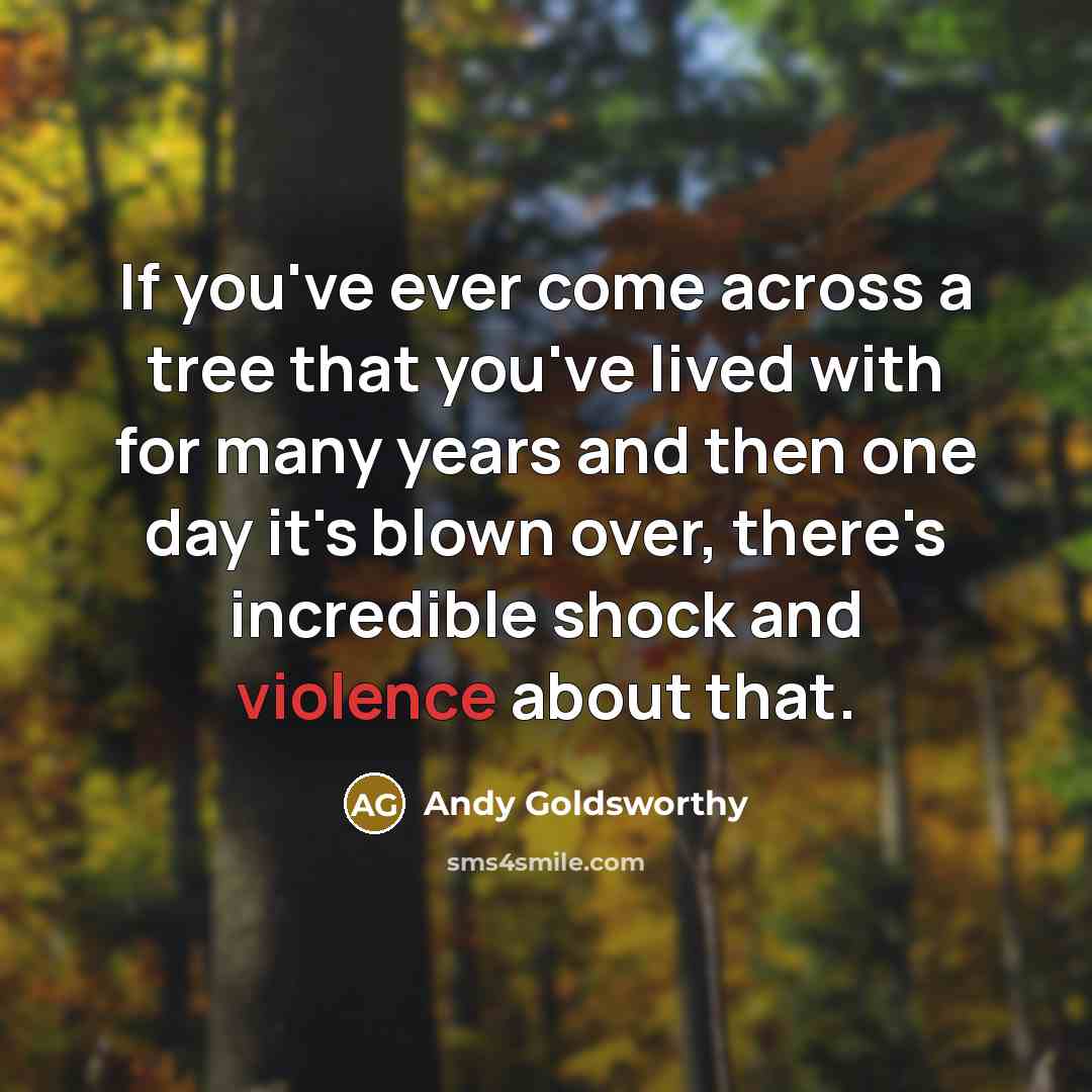 “If you've ever come across a tree that you've lived…” quote by Andy Goldsworthy