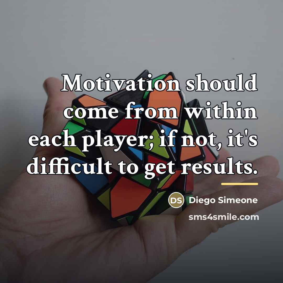 “Motivation should come from within each player; if not, it's…” quote by Diego Simeone