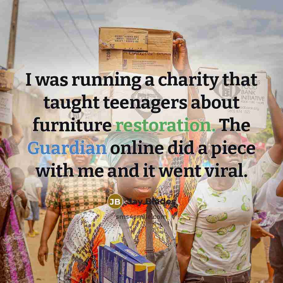“I was running a charity that taught teenagers about furniture…” quote by Jay Blades