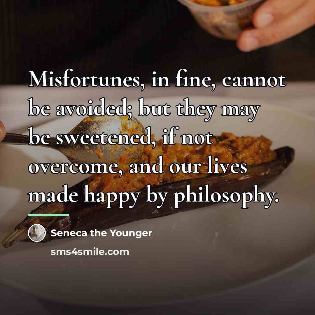 “Misfortunes, in fine, cannot be avoided; but they may be…” quote by Seneca the Younger