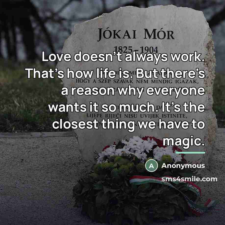“Love doesn't always work. That's how life is. But there's…” quote by Anonymous