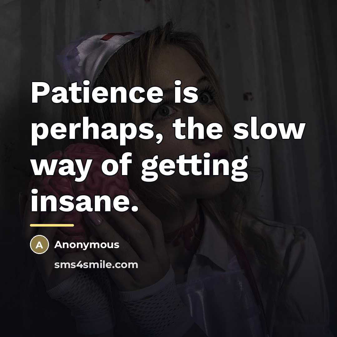 “Patience is perhaps, the slow way of getting insane.…” quote by Anonymous