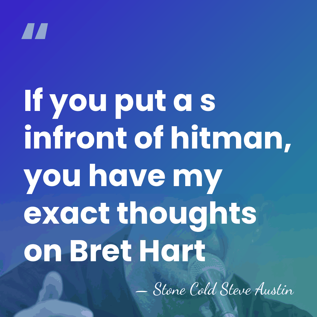 If you put a s infront of hitman, you have my exact&hellip; - Stone Cold Steve Austin