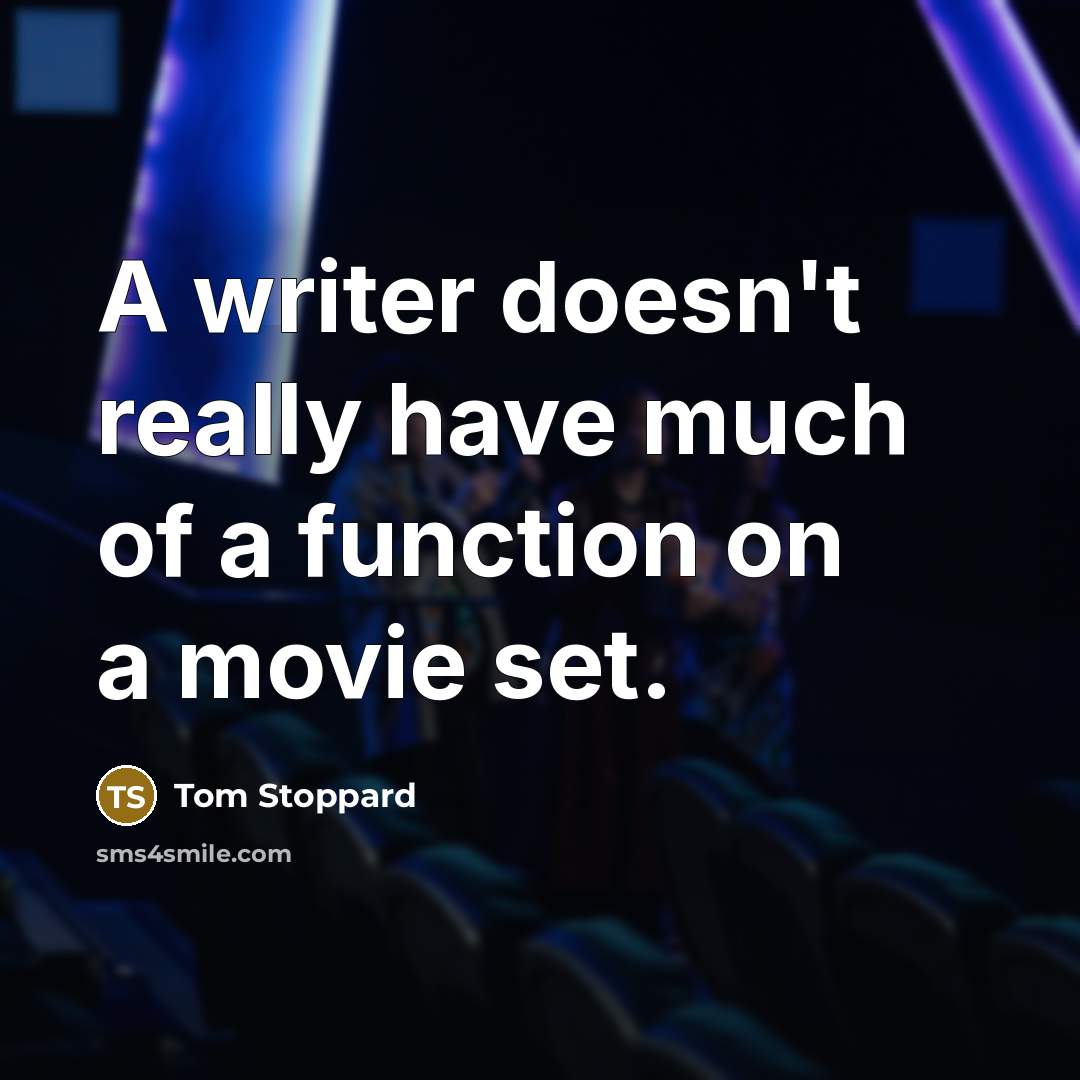 “A writer doesn't really have much of a function on…” quote by Tom Stoppard
