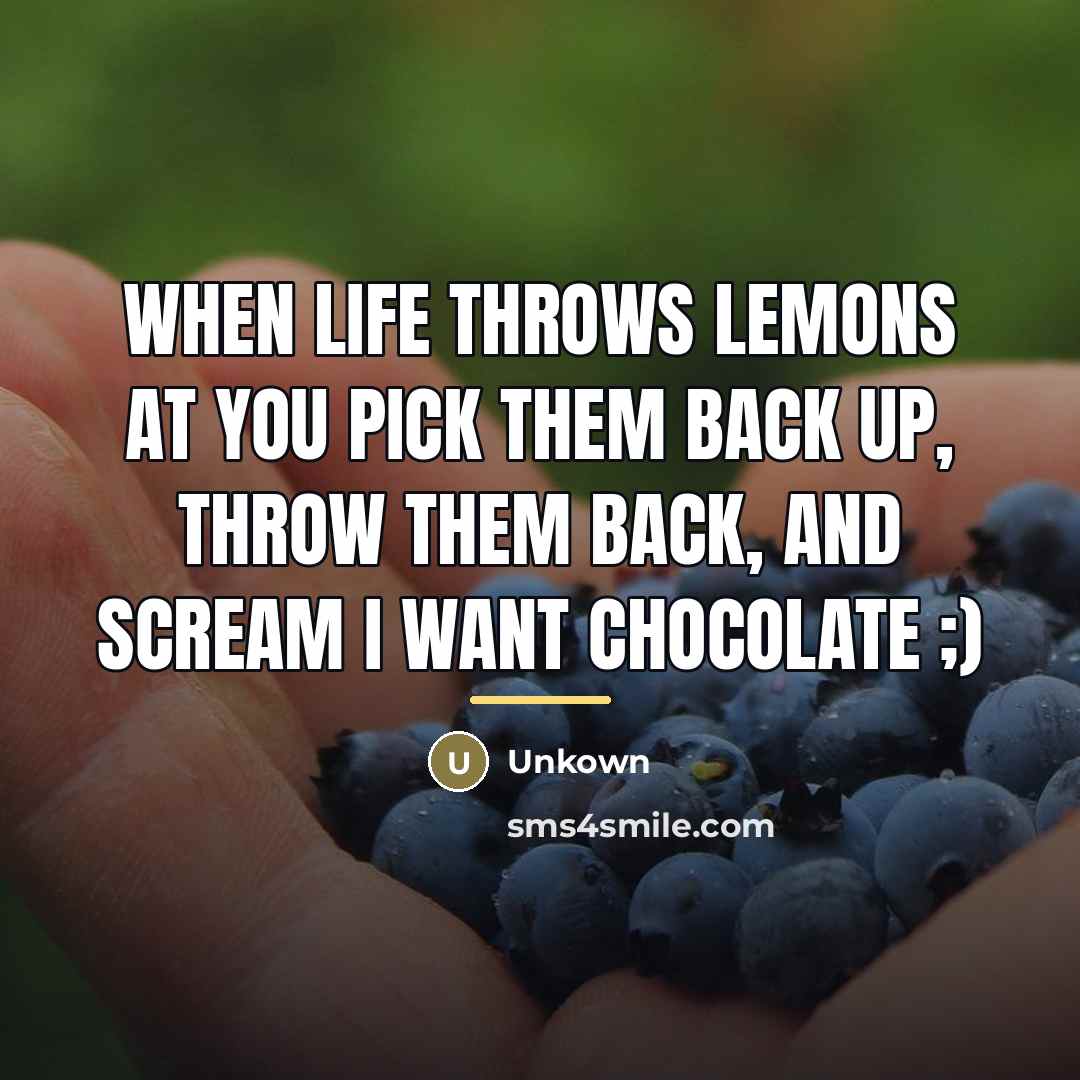 “When life throws lemons at you pick them back up,…” quote by Unkown