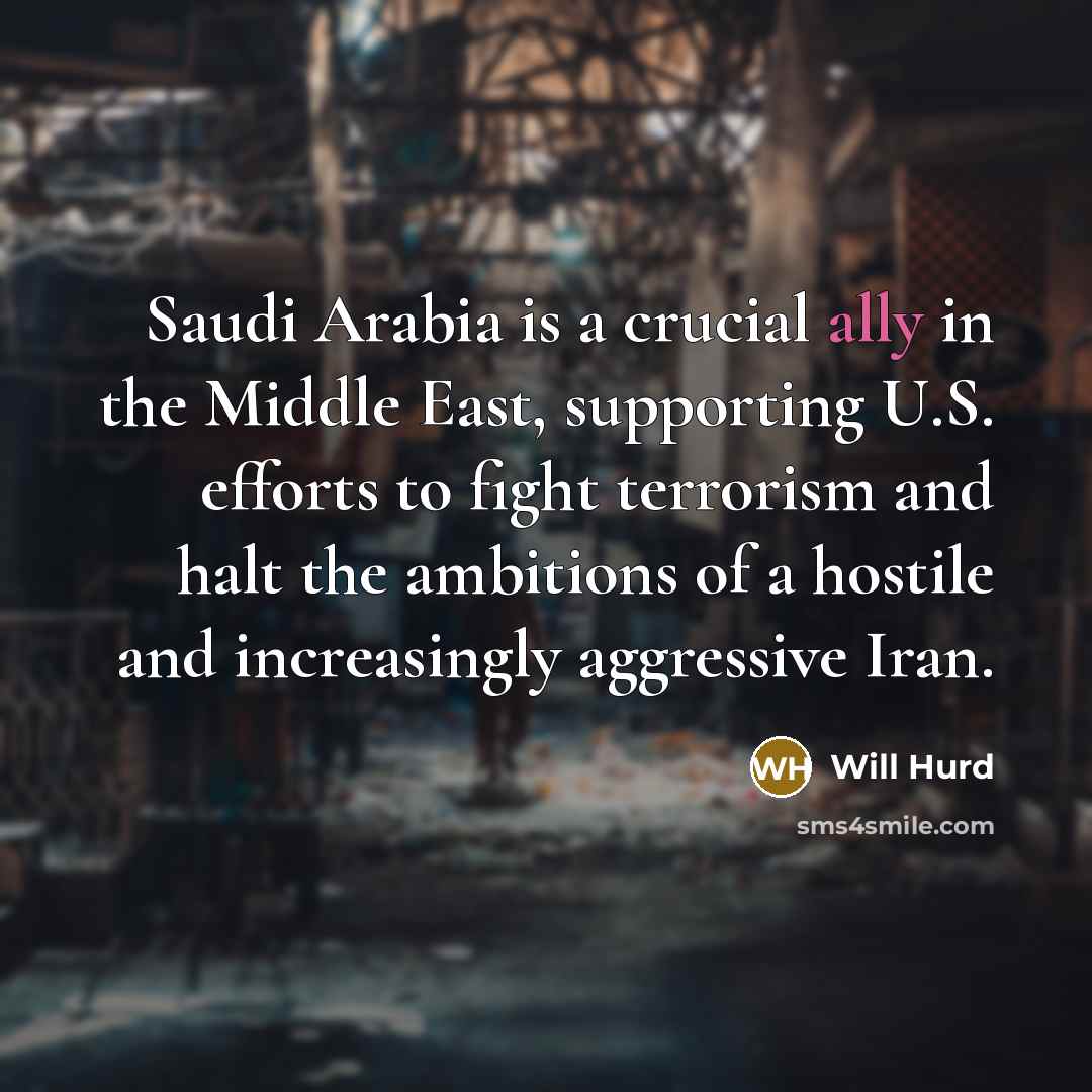 “Saudi Arabia is a crucial ally in the Middle East,…” quote by Will Hurd