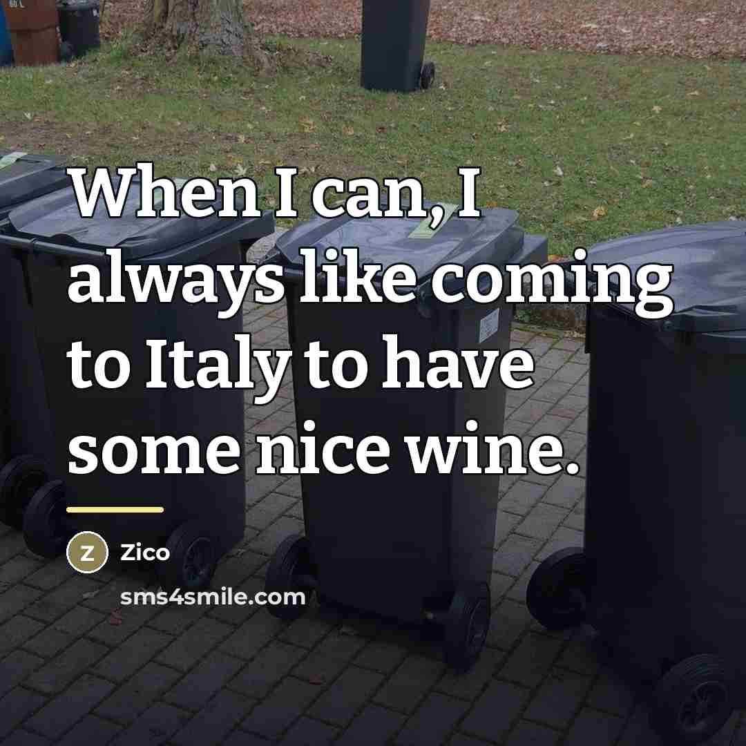 “When I can, I always like coming to Italy to…” quote by Zico