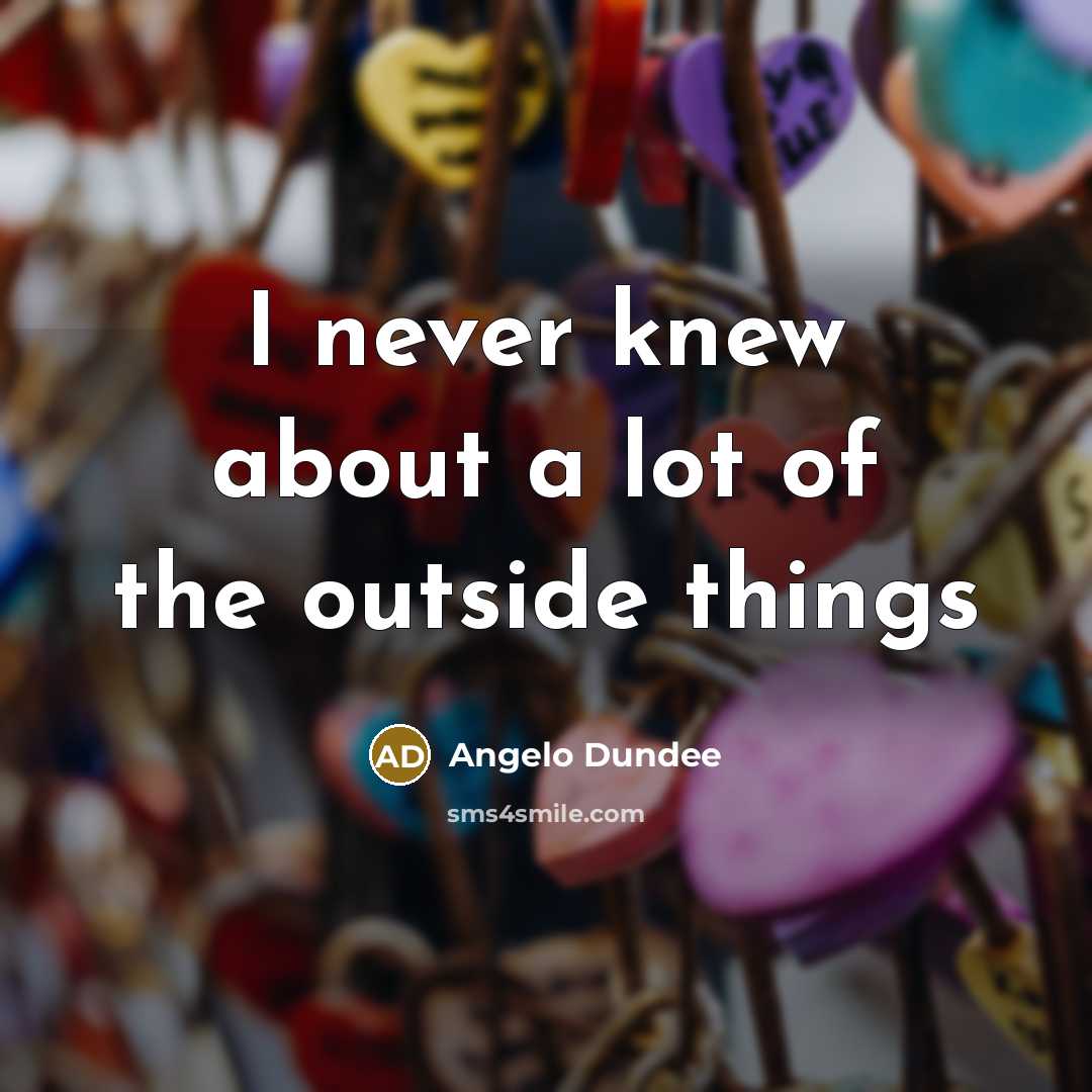 “I never knew about a lot of the outside things…” quote by Angelo Dundee