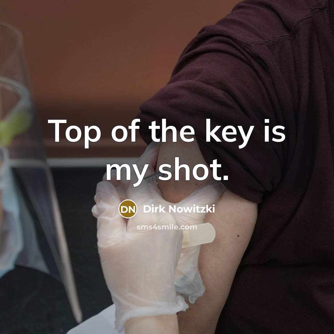 “Top of the key is my shot.…” quote by Dirk Nowitzki