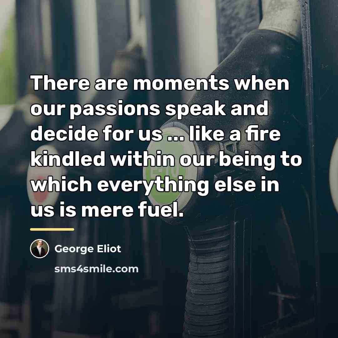 “There are moments when our passions speak and decide for…” quote by George Eliot
