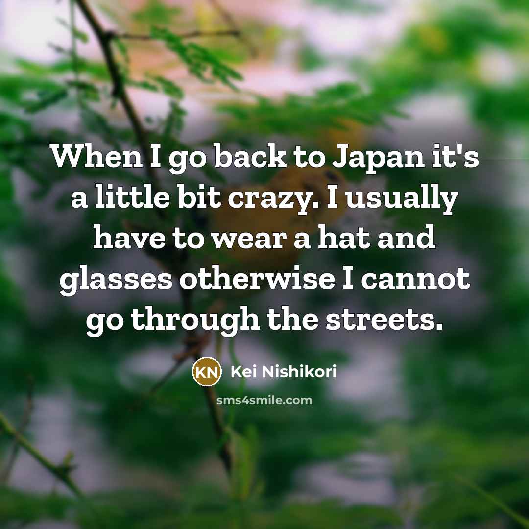 “When I go back to Japan it's a little bit…” quote by Kei Nishikori