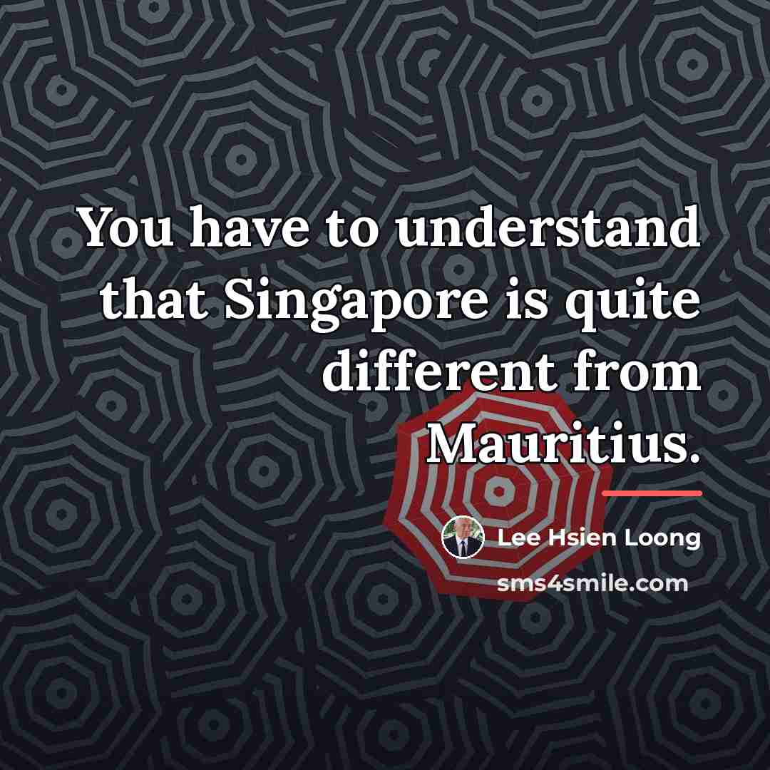 “You have to understand that Singapore is quite different from…” quote by Lee Hsien Loong
