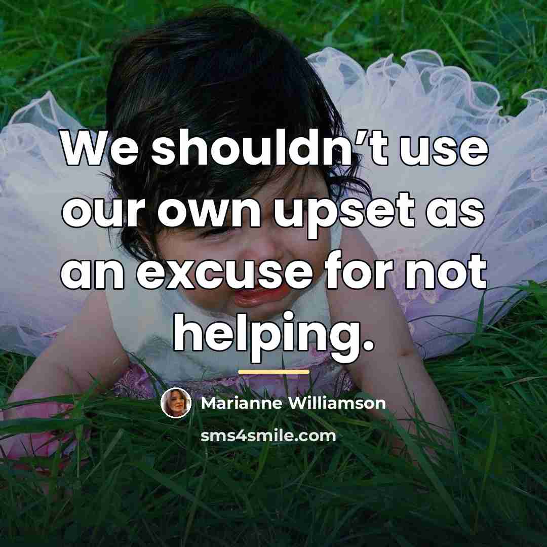 “We shouldn’t use our own upset as an excuse for…” quote by Marianne Williamson