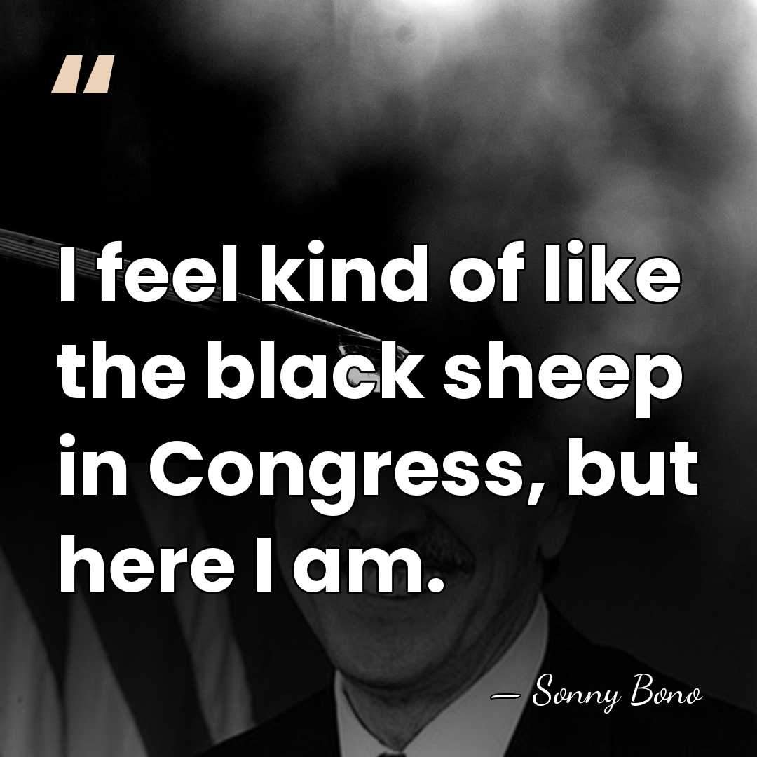 I feel kind of like the black sheep in Congress, but here&hellip; - Sonny Bono