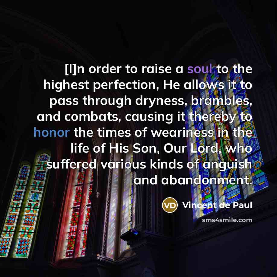 “[I]n order to raise a soul to the highest perfection,…” quote by Vincent de Paul