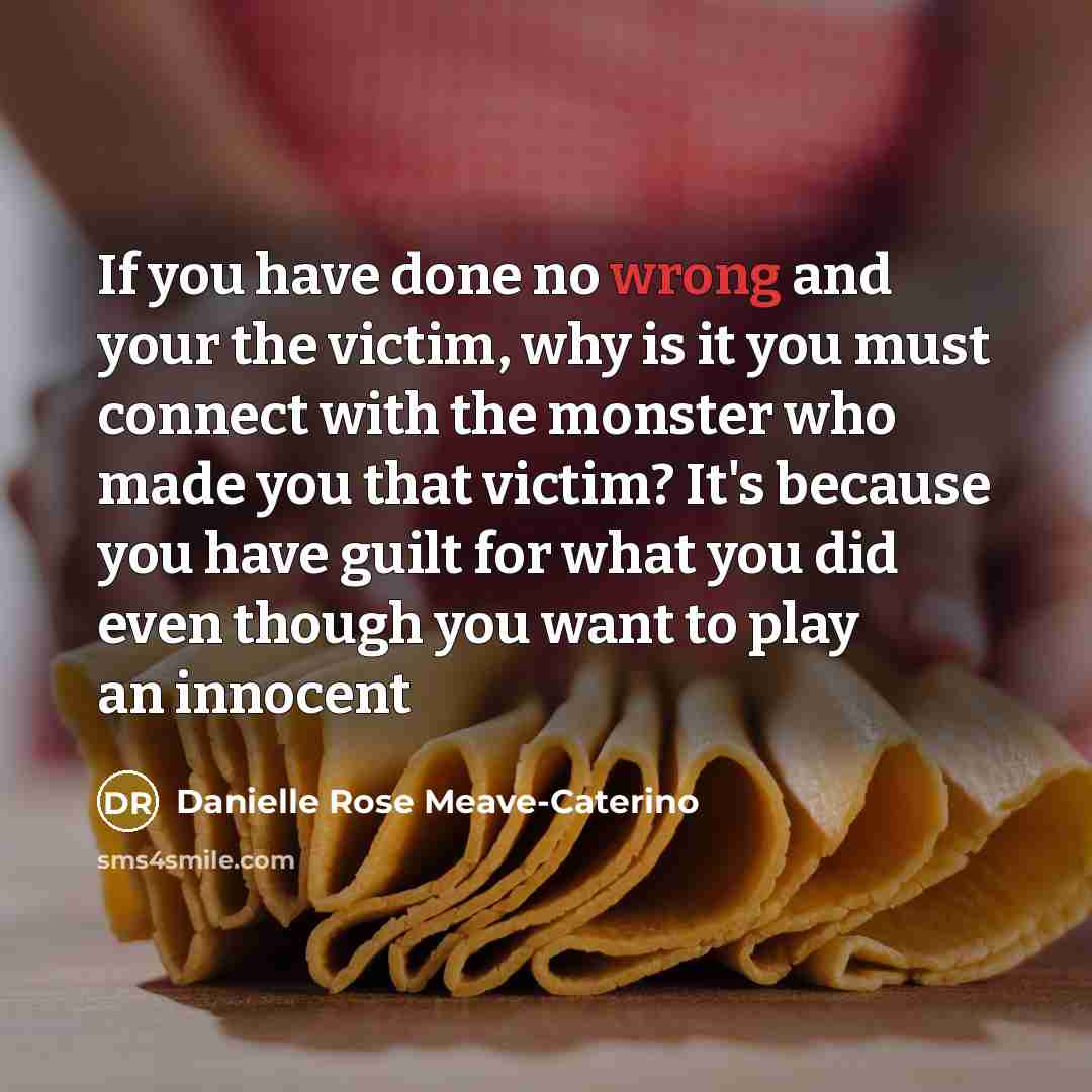 “If you have done no wrong and your the victim,…” quote by Danielle Rose Meave-Caterino