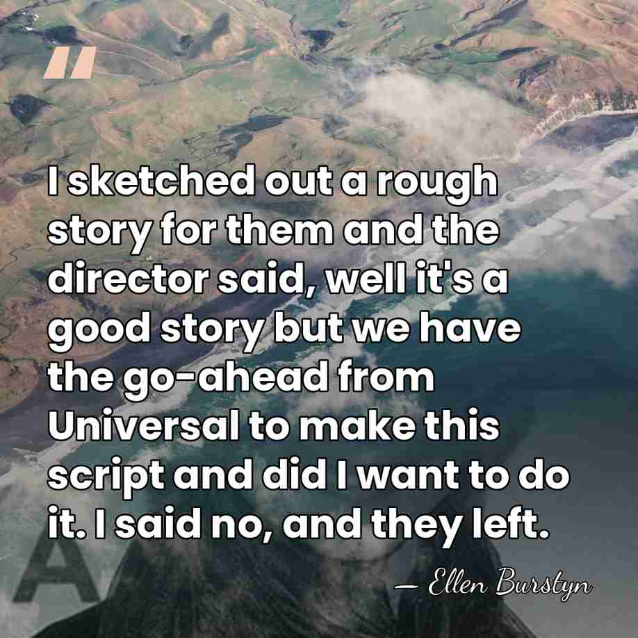 I sketched out a rough story for them and the director said,&hellip; - Ellen Burstyn