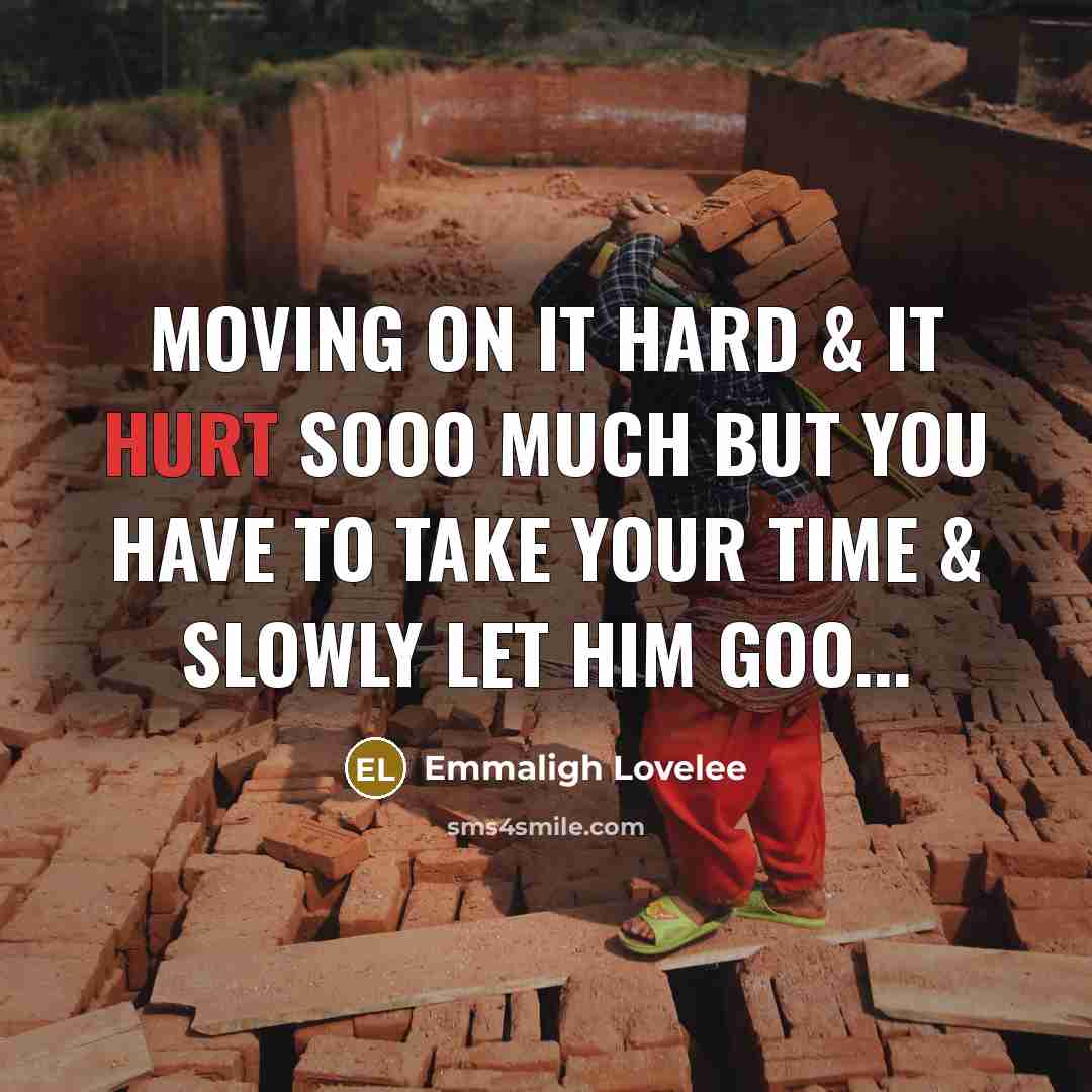 “Moving on it hard & it hurt sooo much but you have to take your time & slowly let him goo...” quote by Emmaligh Lovelee