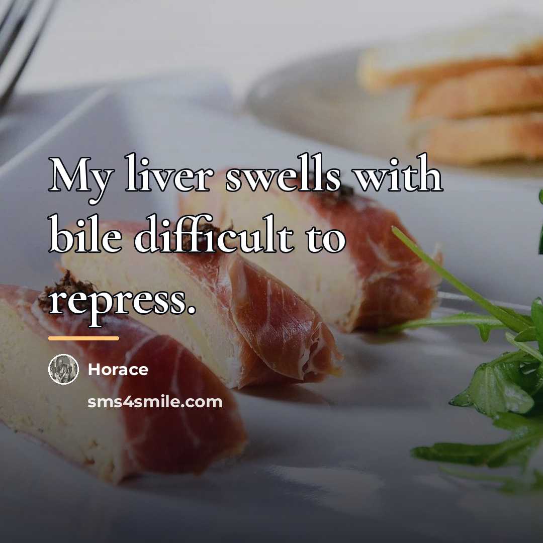 “My liver swells with bile difficult to repress.…” quote by Horace