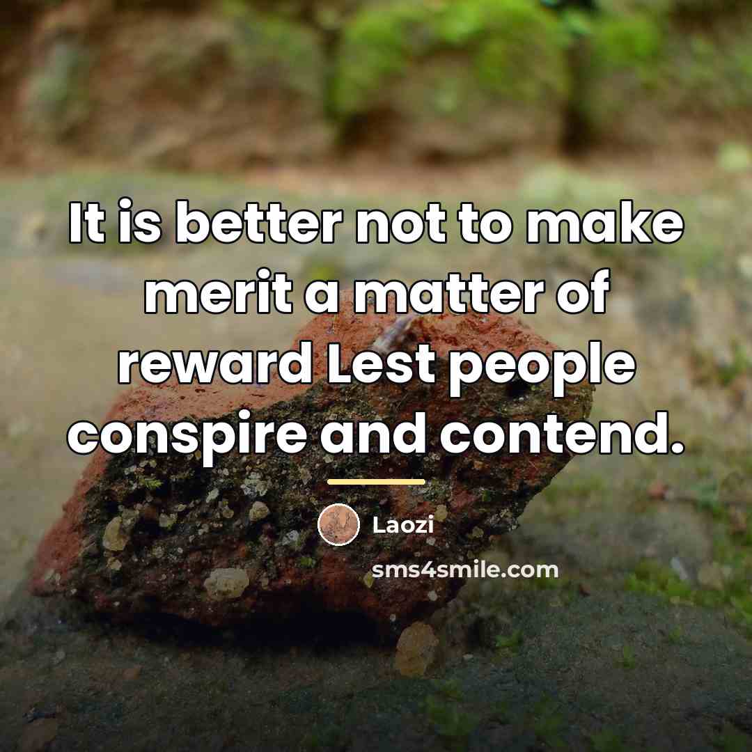 “It is better not to make merit a matter of…” quote by Laozi