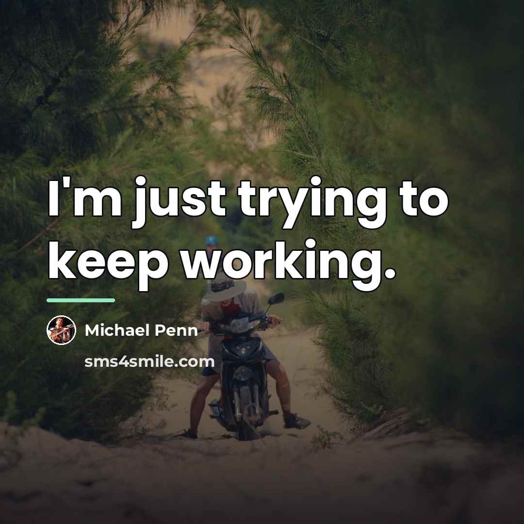 “I'm just trying to keep working.…” quote by Michael Penn