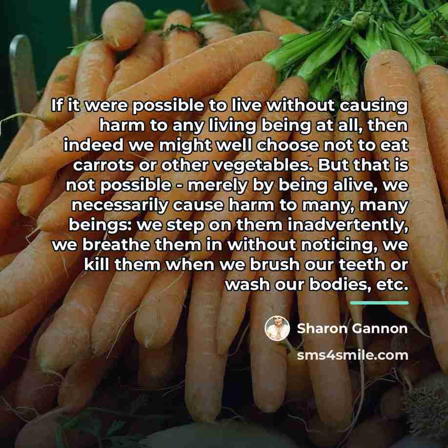 “If it were possible to live without causing harm to…” quote by Sharon Gannon