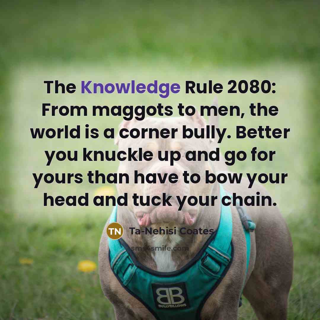 “The Knowledge Rule 2080: From maggots to men, the world…” quote by Ta-Nehisi Coates