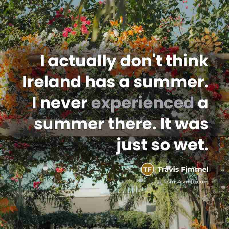 “I actually don't think Ireland has a summer. I never…” quote by Travis Fimmel