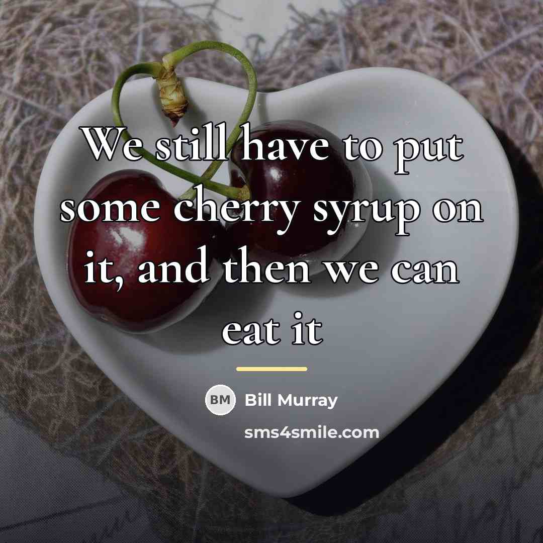 “We still have to put some cherry syrup on it,…” quote by Bill Murray