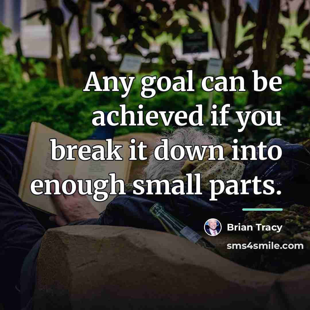 “Any goal can be achieved if you break it down…” quote by Brian Tracy