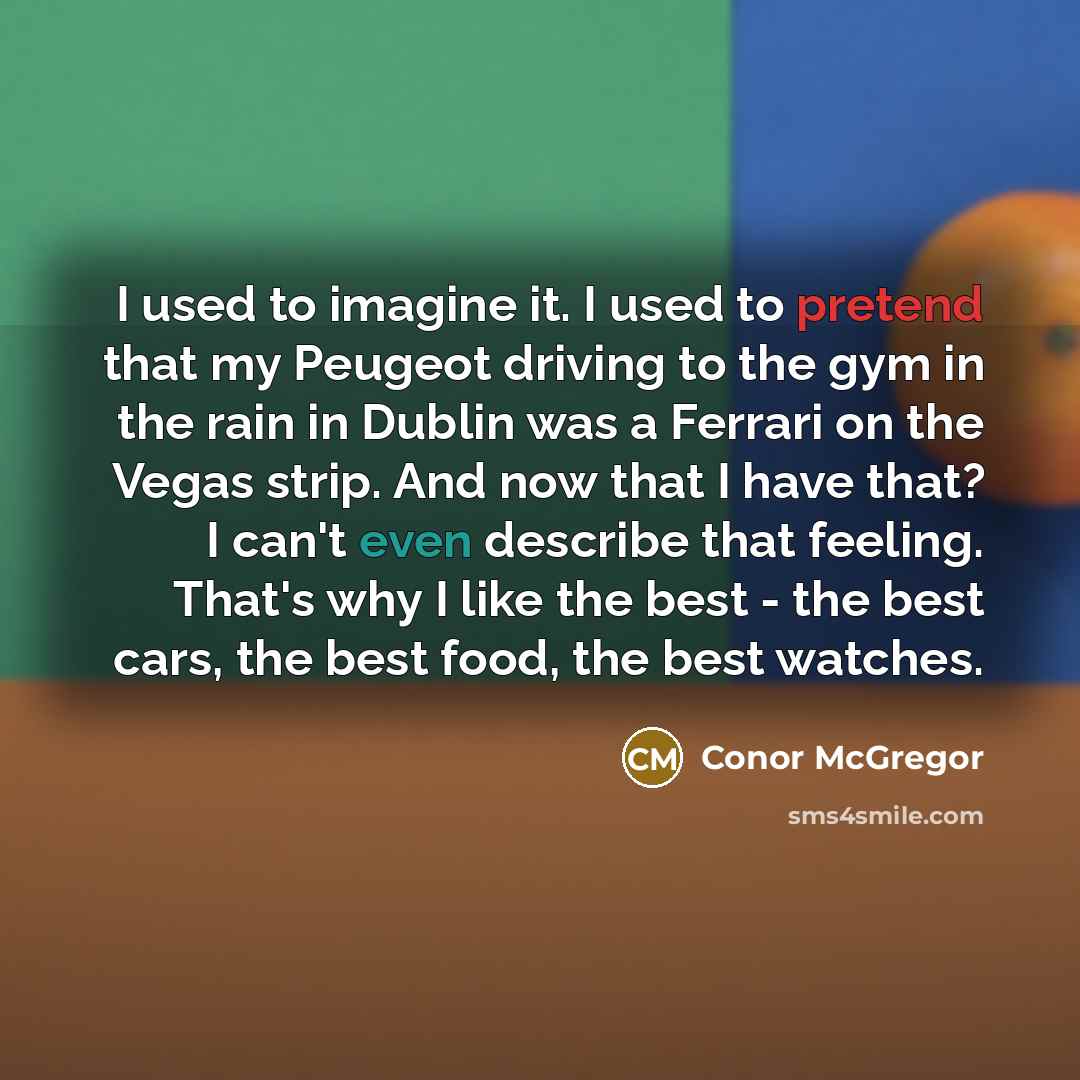 “I used to imagine it. I used to pretend that…” quote by Conor McGregor