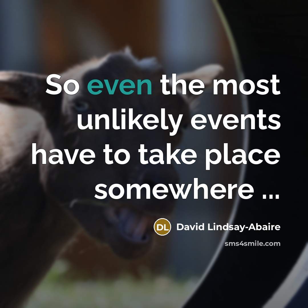“So even the most unlikely events have to take place…” quote by David Lindsay-Abaire