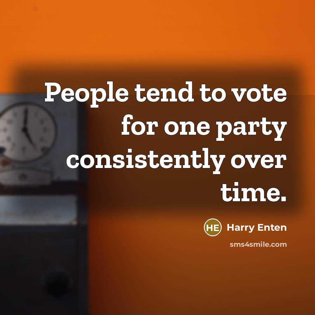 “People tend to vote for one party consistently over time.…” quote by Harry Enten